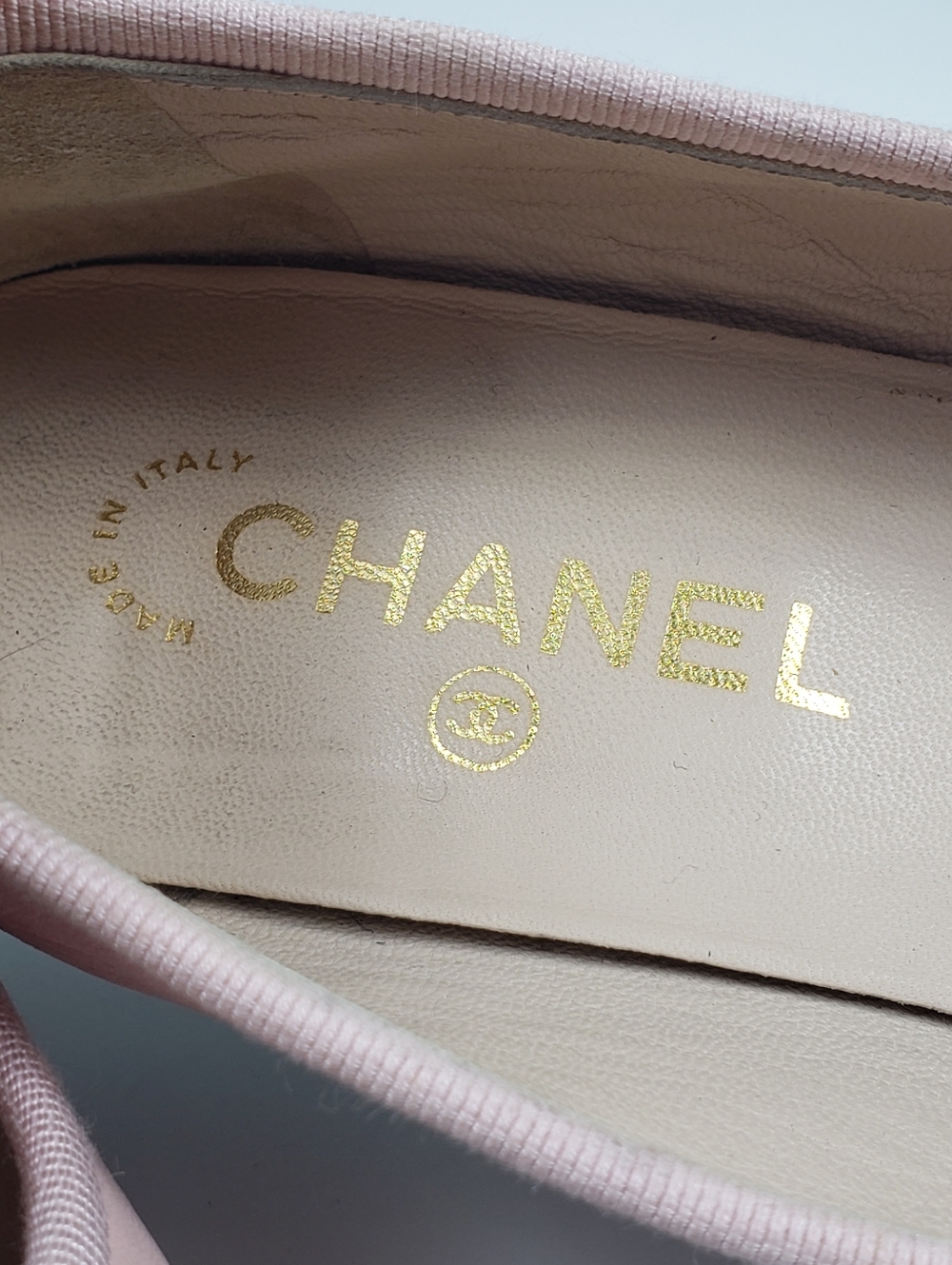 CHANEL Pink w/ Black Toe & Bow Ballet RARE Color - Luxury Vintage Leather 39/8.5 - Picture 11 of 14